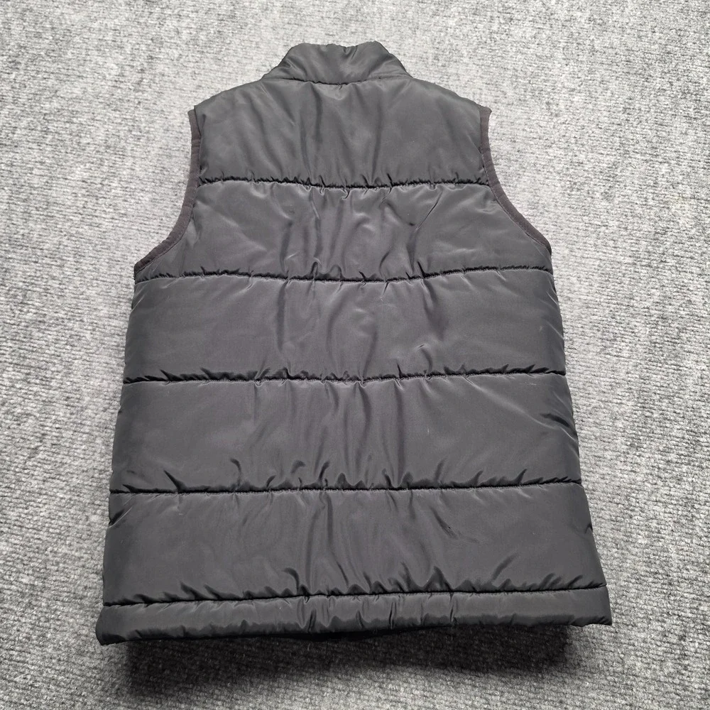 Nike Boys Size 7 Gray Black Puffer Vest Sleeveless Jacket Outerwear 6-7 Yrs